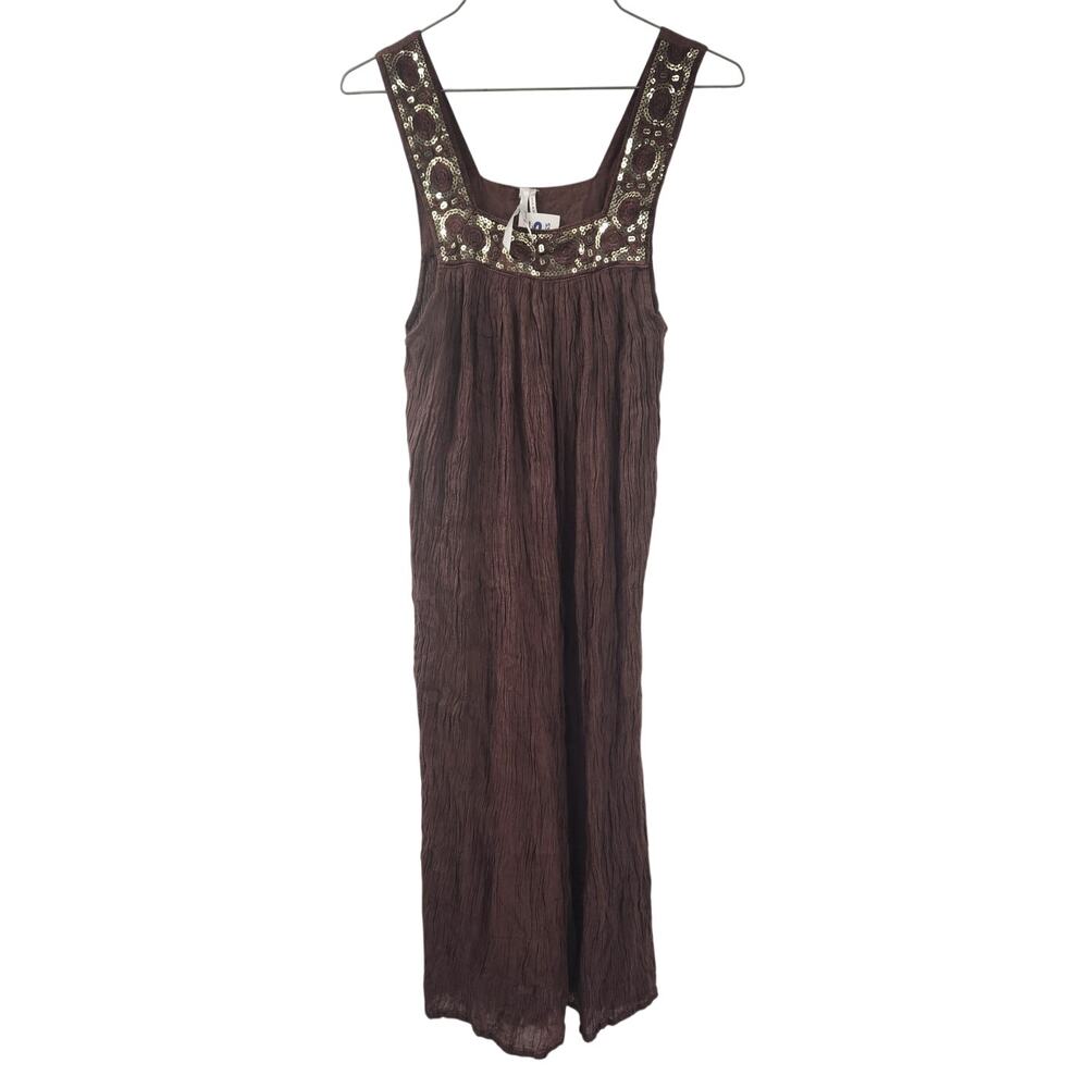 OCEAN BREEZE Sleeveless Brown Dress Womens Free Size *NWT